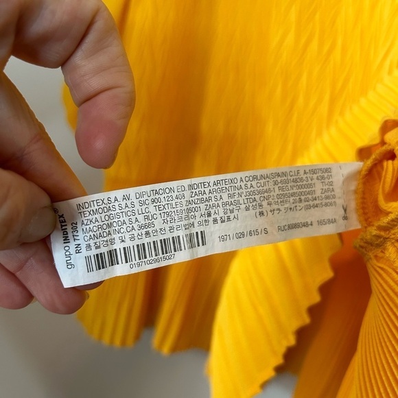 Zara Ruffle Blouse with Pleats in Yellow - Picture 8 of 10